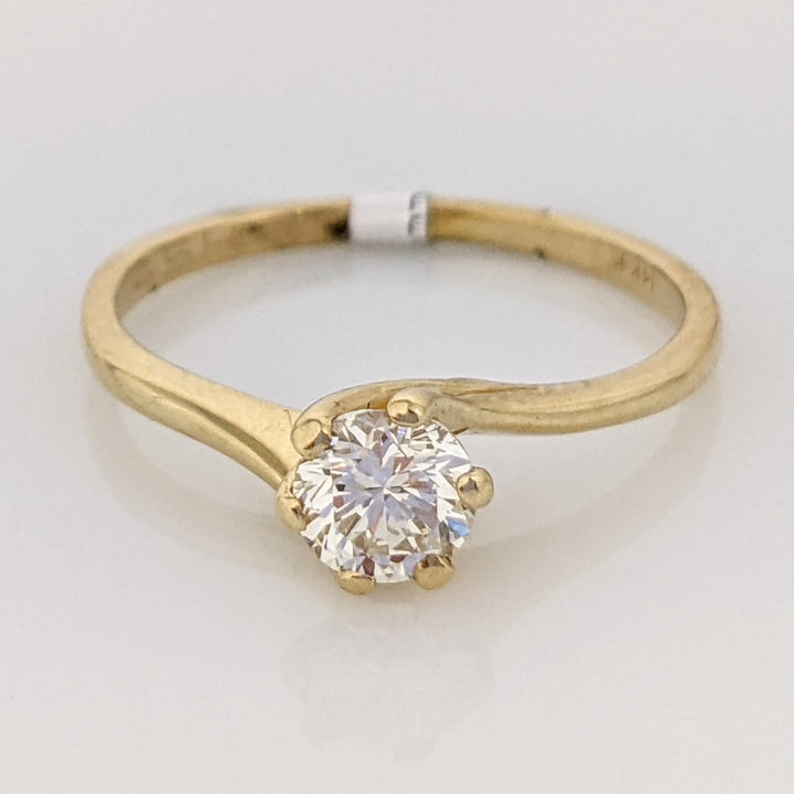 14K .45 CARAT TOTAL SI2 I DIAMOND ROUND SWIRL TOP SOLITAIRE ESTATE RING