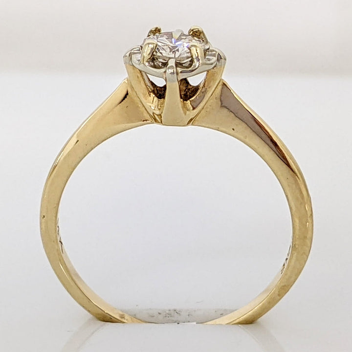 14K .30 CARAT TOTAL VVS2 H DIAMOND ROUND ILLUSION HEAD SOLITAIRE ESTATE RING 2.0 GRAMS