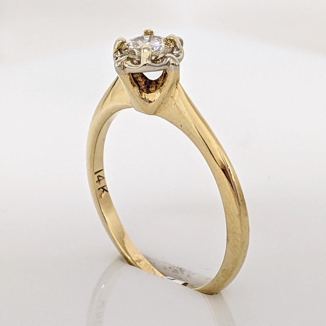 14K .30 CARAT TOTAL VVS2 H DIAMOND ROUND ILLUSION HEAD SOLITAIRE ESTATE RING 2.0 GRAMS