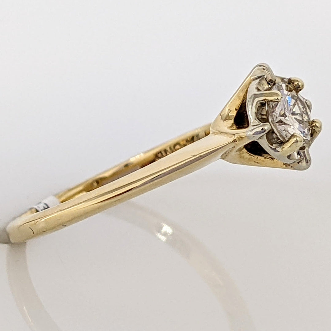 14K .30 CARAT TOTAL VVS2 H DIAMOND ROUND ILLUSION HEAD SOLITAIRE ESTATE RING 2.0 GRAMS