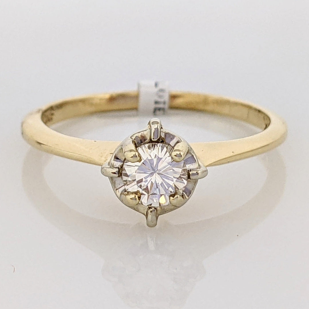 14K .30 CARAT TOTAL VVS2 H DIAMOND ROUND ILLUSION HEAD SOLITAIRE ESTATE RING 2.0 GRAMS