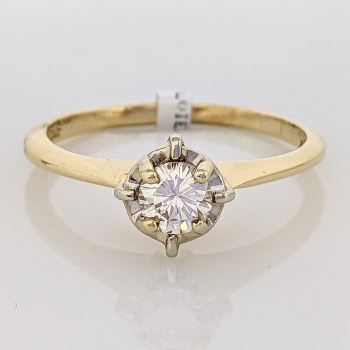 14K .30 CARAT TOTAL VVS2 H DIAMOND ROUND ILLUSION HEAD SOLITAIRE ESTATE RING 2.0 GRAMS