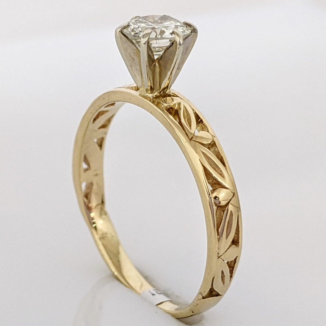 14K .60 CARAT TOTAL I1 K DIAMOND ROUND FANCY SHANK ESTATE RING 2.1 GRAMS