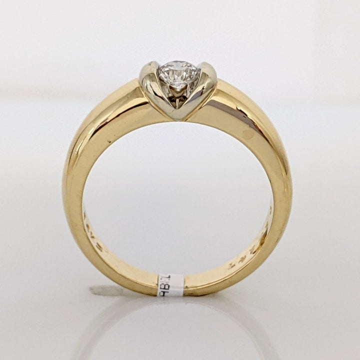 14K .20 CARAT TOTAL VS2 G DIAMOND ROUND TENSION SET SOLITAIRE ESTATE RING 4.6 GRAMS