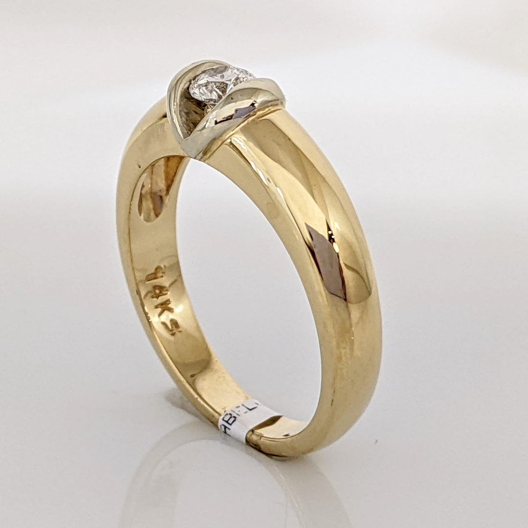 14K .20 CARAT TOTAL VS2 G DIAMOND ROUND TENSION SET SOLITAIRE ESTATE RING 4.6 GRAMS