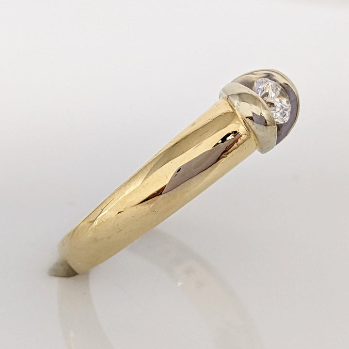 14K .20 CARAT TOTAL VS2 G DIAMOND ROUND TENSION SET SOLITAIRE ESTATE RING 4.6 GRAMS