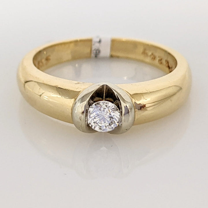 14K .20 CARAT TOTAL VS2 G DIAMOND ROUND TENSION SET SOLITAIRE ESTATE RING 4.6 GRAMS