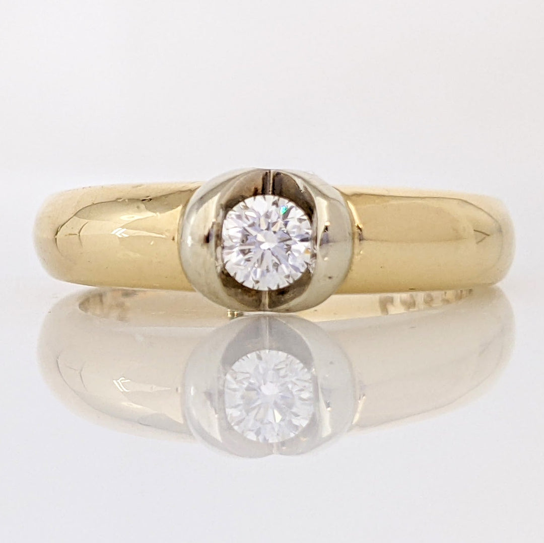14K .20 CARAT TOTAL VS2 G DIAMOND ROUND TENSION SET SOLITAIRE ESTATE RING 4.6 GRAMS