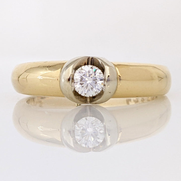 14K .20 CARAT TOTAL VS2 G DIAMOND ROUND TENSION SET SOLITAIRE ESTATE RING 4.6 GRAMS