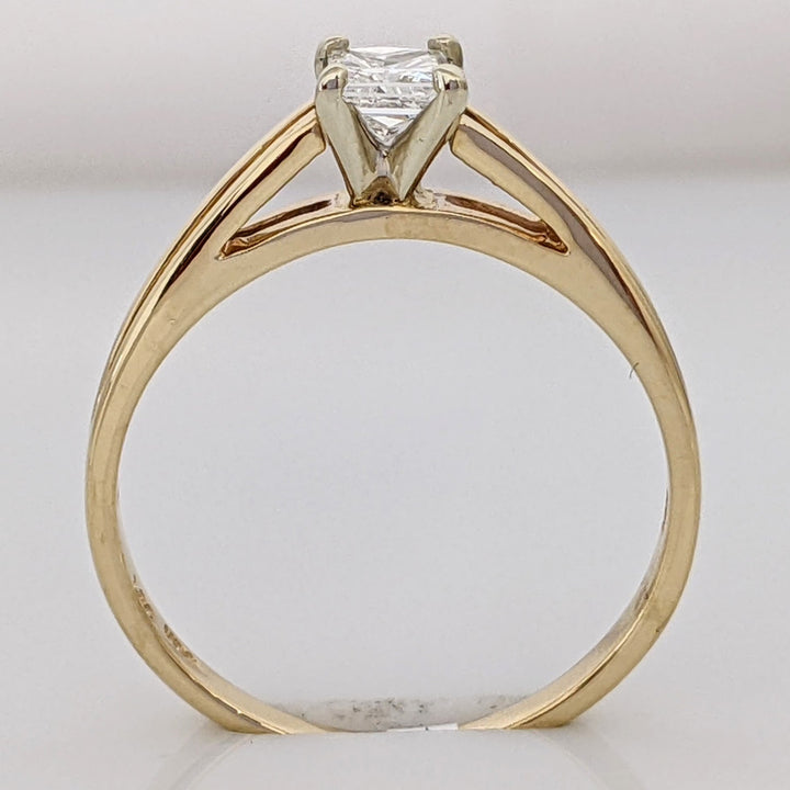 14K .32CT SI1 G DIAMOND PRINCESS CUT ESTATE RING 2.1 GRAMS