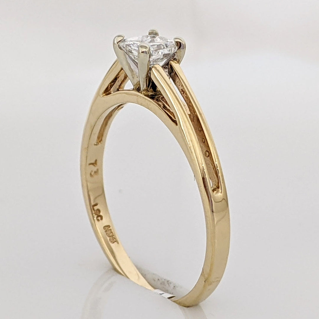 14K .32CT SI1 G DIAMOND PRINCESS CUT ESTATE RING 2.1 GRAMS