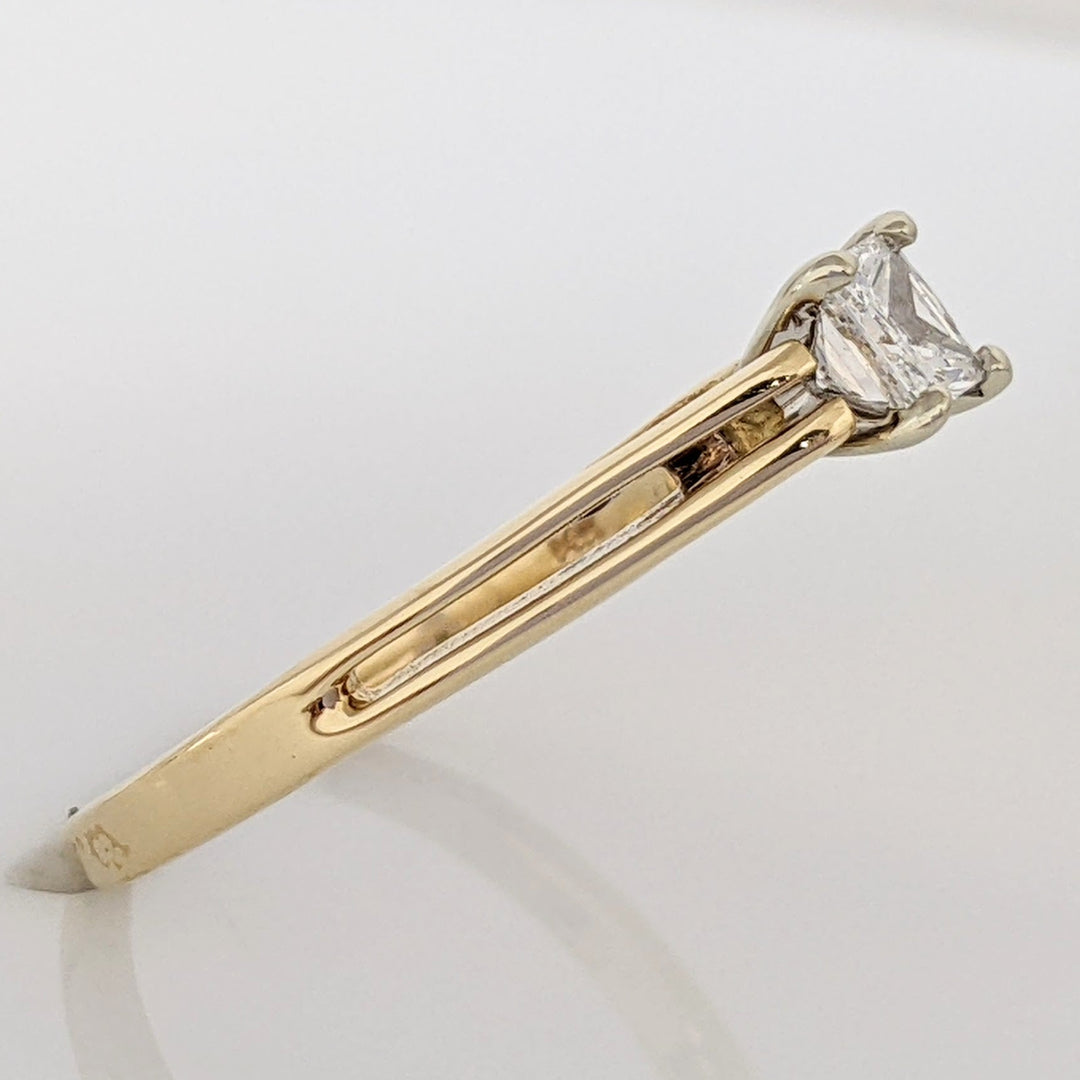 14K .32CT SI1 G DIAMOND PRINCESS CUT ESTATE RING 2.1 GRAMS