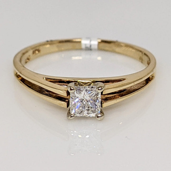 14K .32CT SI1 G DIAMOND PRINCESS CUT ESTATE RING 2.1 GRAMS