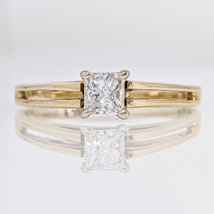 14K .32CT SI1 G DIAMOND PRINCESS CUT ESTATE RING 2.1 GRAMS
