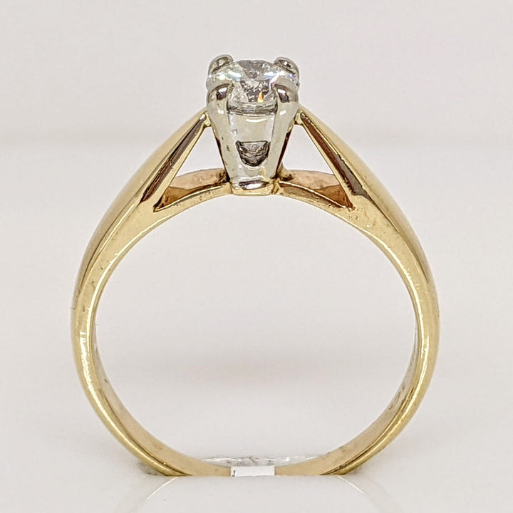 14K .38 CARAT TOTAL I1 H DIAMOND ROUND RAISED SHANK SOLITAIRE ESTATE RING 2.9 GRAMS