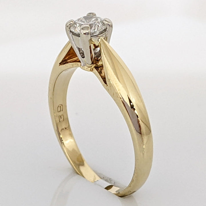14K .38 CARAT TOTAL I1 H DIAMOND ROUND RAISED SHANK SOLITAIRE ESTATE RING 2.9 GRAMS