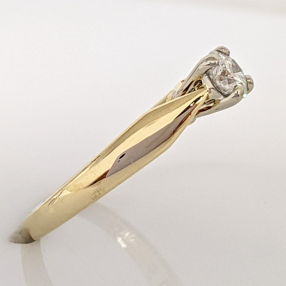 14K .38 CARAT TOTAL I1 H DIAMOND ROUND RAISED SHANK SOLITAIRE ESTATE RING 2.9 GRAMS