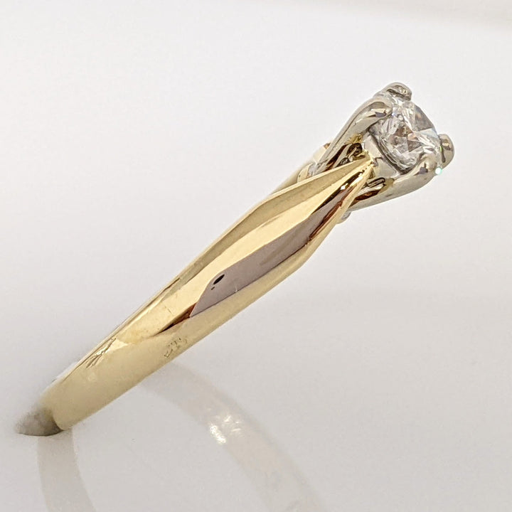 14K .38 CARAT TOTAL I1 H DIAMOND ROUND RAISED SHANK SOLITAIRE ESTATE RING 2.9 GRAMS