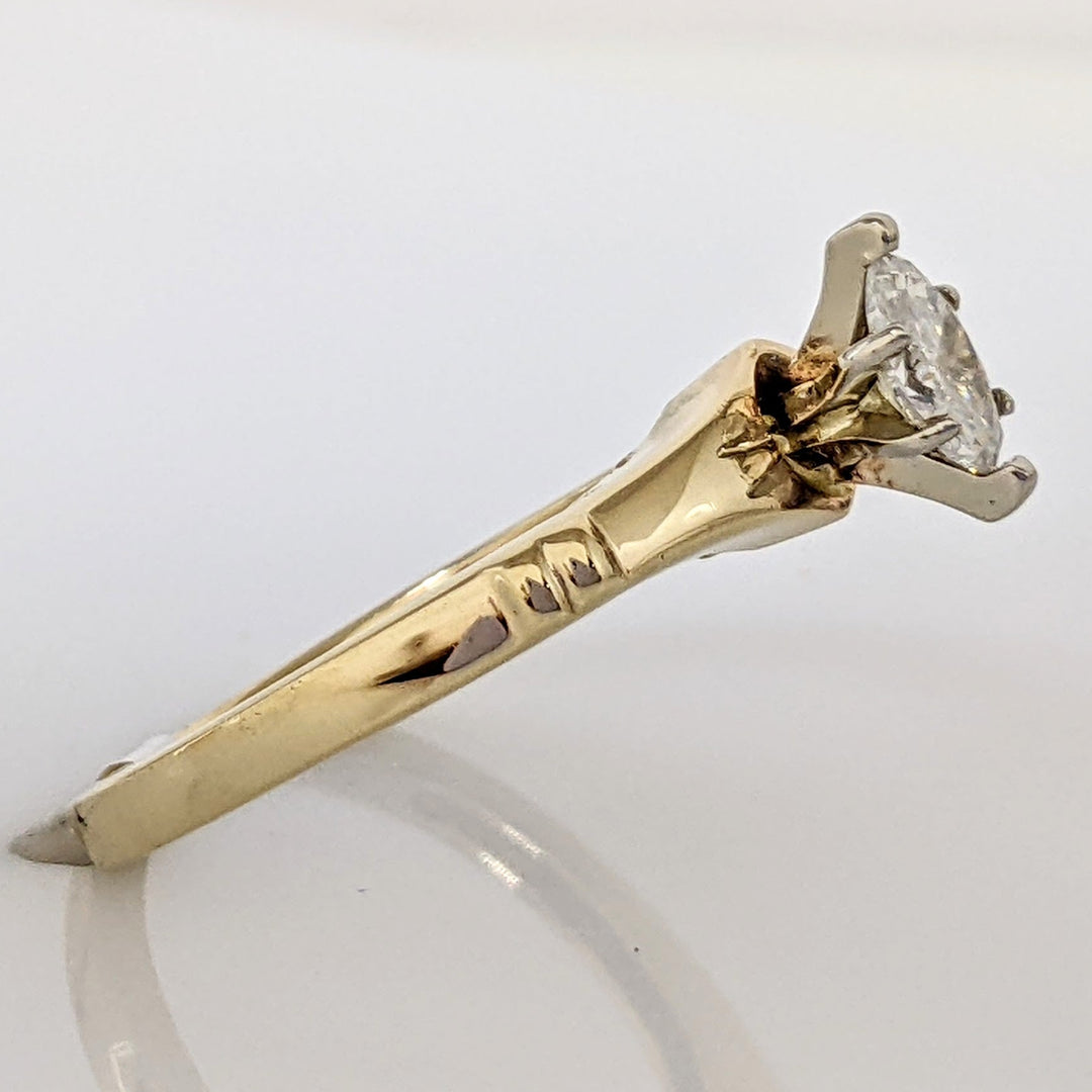 14K .26 CARAT TOTAL SI1 H-I MARQUISE DIAMOND SOLITAIRE ESTATE RING 3.1 GRAMS