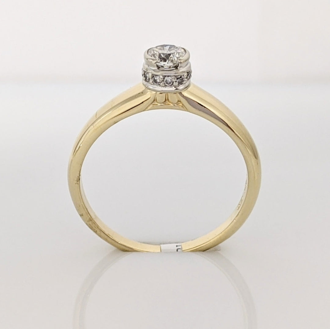 14K .36 CARAT TOTAL WEIGHT I1 J DIAMOND ROUND (11) BEZEL ESTATE RING 3.3 GRAMS