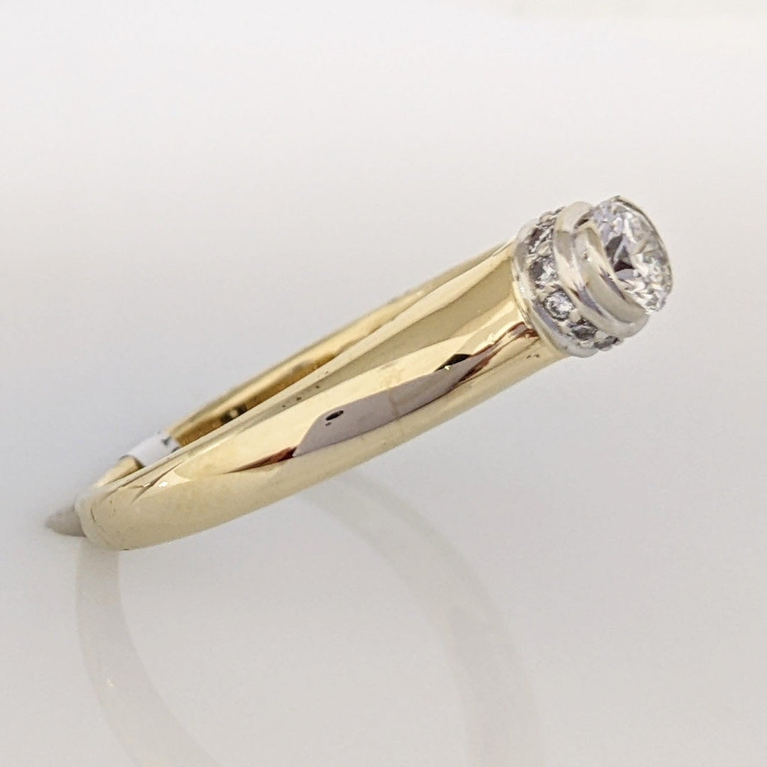 14K .36 CARAT TOTAL WEIGHT I1 J DIAMOND ROUND (11) BEZEL ESTATE RING 3.3 GRAMS