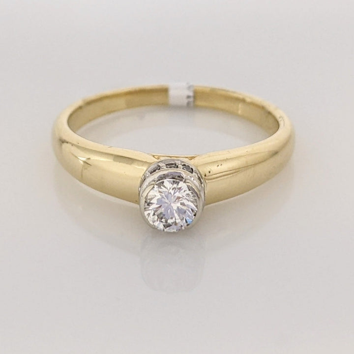 14K .36 CARAT TOTAL WEIGHT I1 J DIAMOND ROUND (11) BEZEL ESTATE RING 3.3 GRAMS