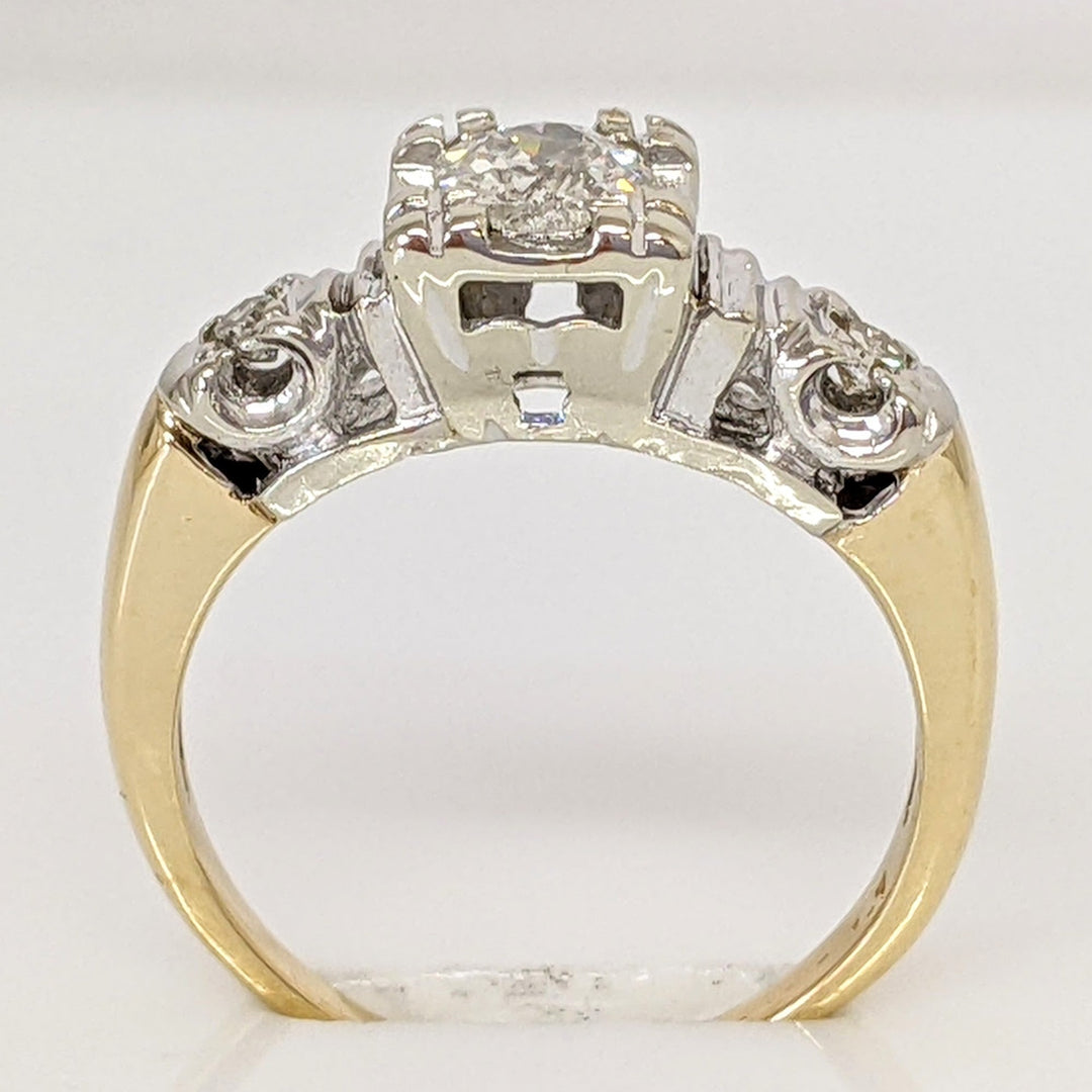 14K .33 CARAT TOTAL WEIGHT SI2 I DIAMOND ROUND (3) BOX HEAD ESTATE RING 2.3 GRAMS