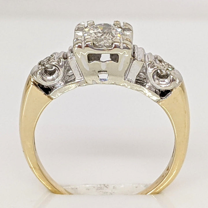14K .33 CARAT TOTAL WEIGHT SI2 I DIAMOND ROUND (3) BOX HEAD ESTATE RING 2.3 GRAMS
