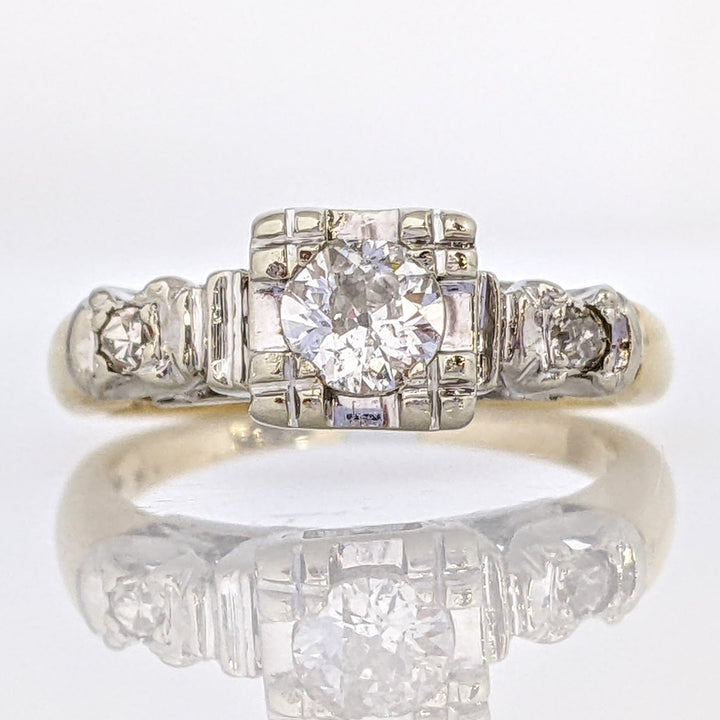 14K .33 CARAT TOTAL WEIGHT SI2 I DIAMOND ROUND (3) BOX HEAD ESTATE RING 2.3 GRAMS