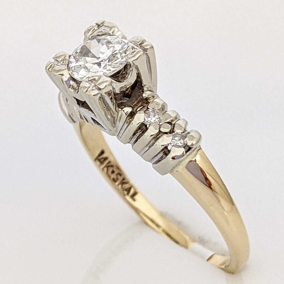 14K .39 CARAT TOTAL WEIGHT SI2 G DIAMOND ROUND (5) ESTATE RING 2.4 GRAMS