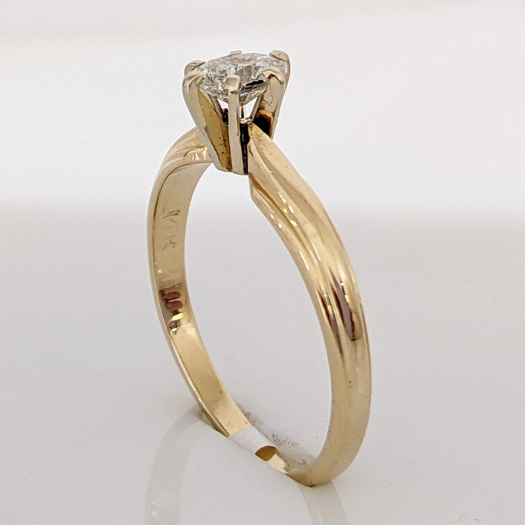 14K .34 CARAT TOTAL SI3 H DIAMOND OVAL SOLITAIRE ESTATE RING 2.1 GRAMS