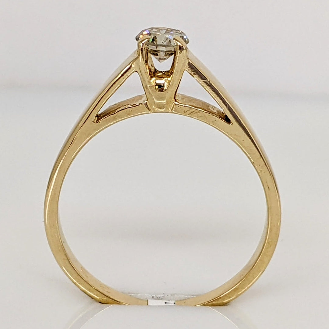 14K .30 CARAT TOTAL I1 K DIAMOND ROUND RAISED SHANK SOLITAIRE ESTATE RING 2.9 GRAMS