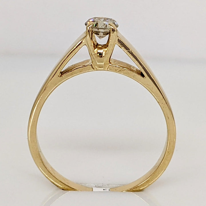 14K .30 CARAT TOTAL I1 K DIAMOND ROUND RAISED SHANK SOLITAIRE ESTATE RING 2.9 GRAMS