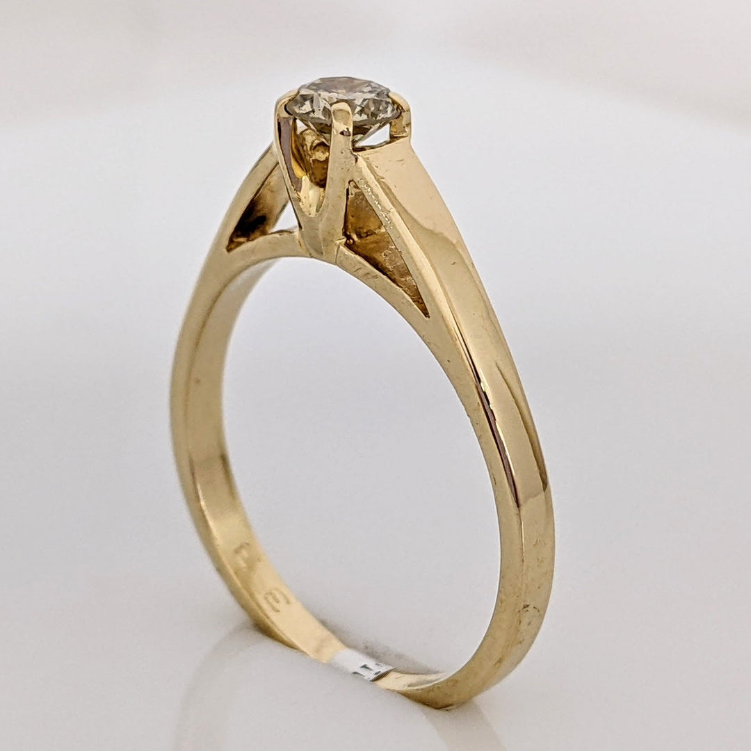 14K .30 CARAT TOTAL I1 K DIAMOND ROUND RAISED SHANK SOLITAIRE ESTATE RING 2.9 GRAMS