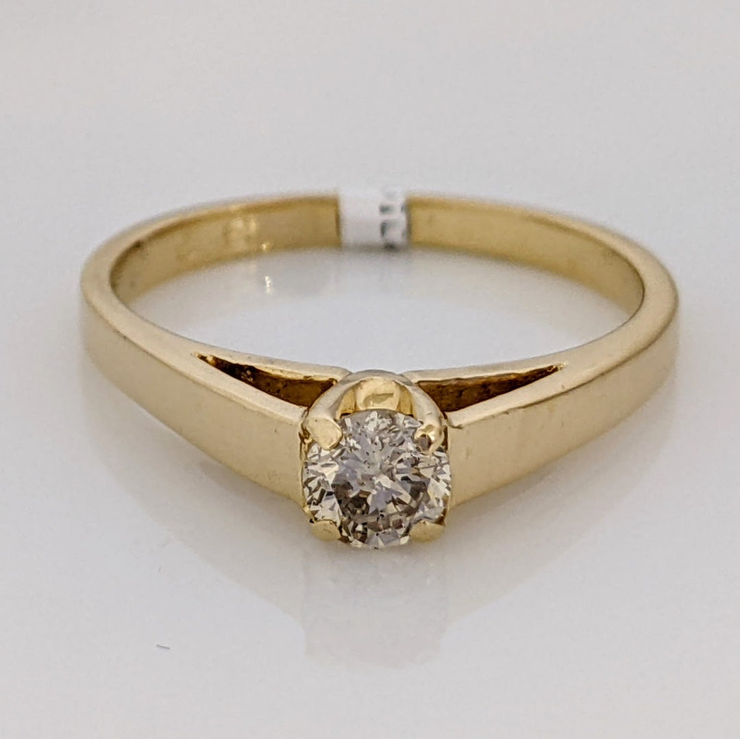 14K .30 CARAT TOTAL I1 K DIAMOND ROUND RAISED SHANK SOLITAIRE ESTATE RING 2.9 GRAMS