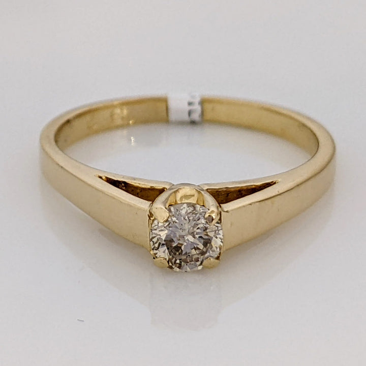 14K .30 CARAT TOTAL I1 K DIAMOND ROUND RAISED SHANK SOLITAIRE ESTATE RING 2.9 GRAMS