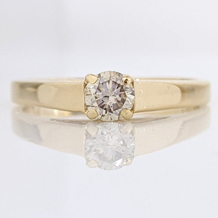 14K .30 CARAT TOTAL I1 K DIAMOND ROUND RAISED SHANK SOLITAIRE ESTATE RING 2.9 GRAMS