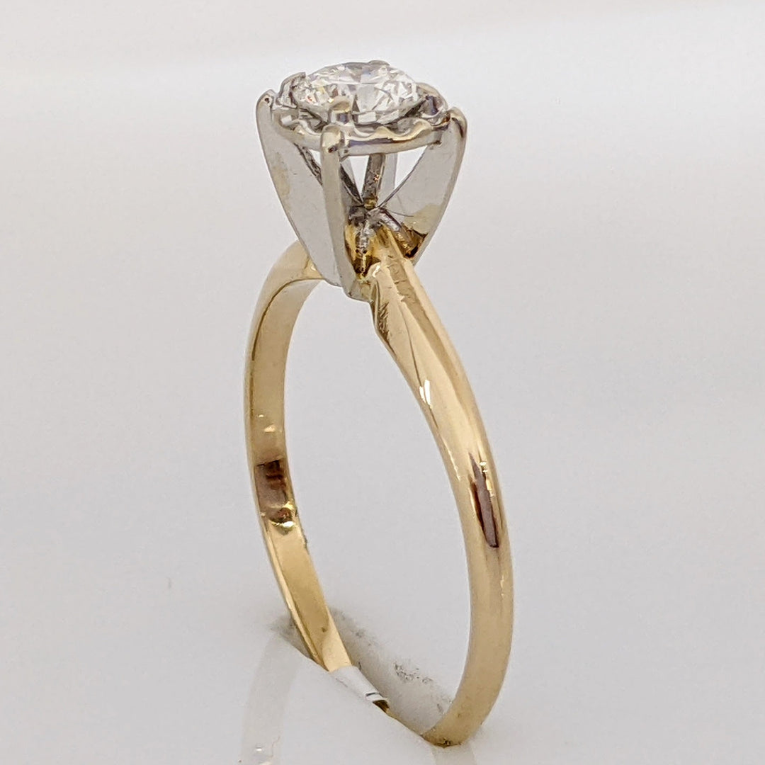 14K .30 CARAT TOTAL SI J-K ROUND DIAMOND ILLUSION HEAD ESTATE RING 1.6 GRAMS