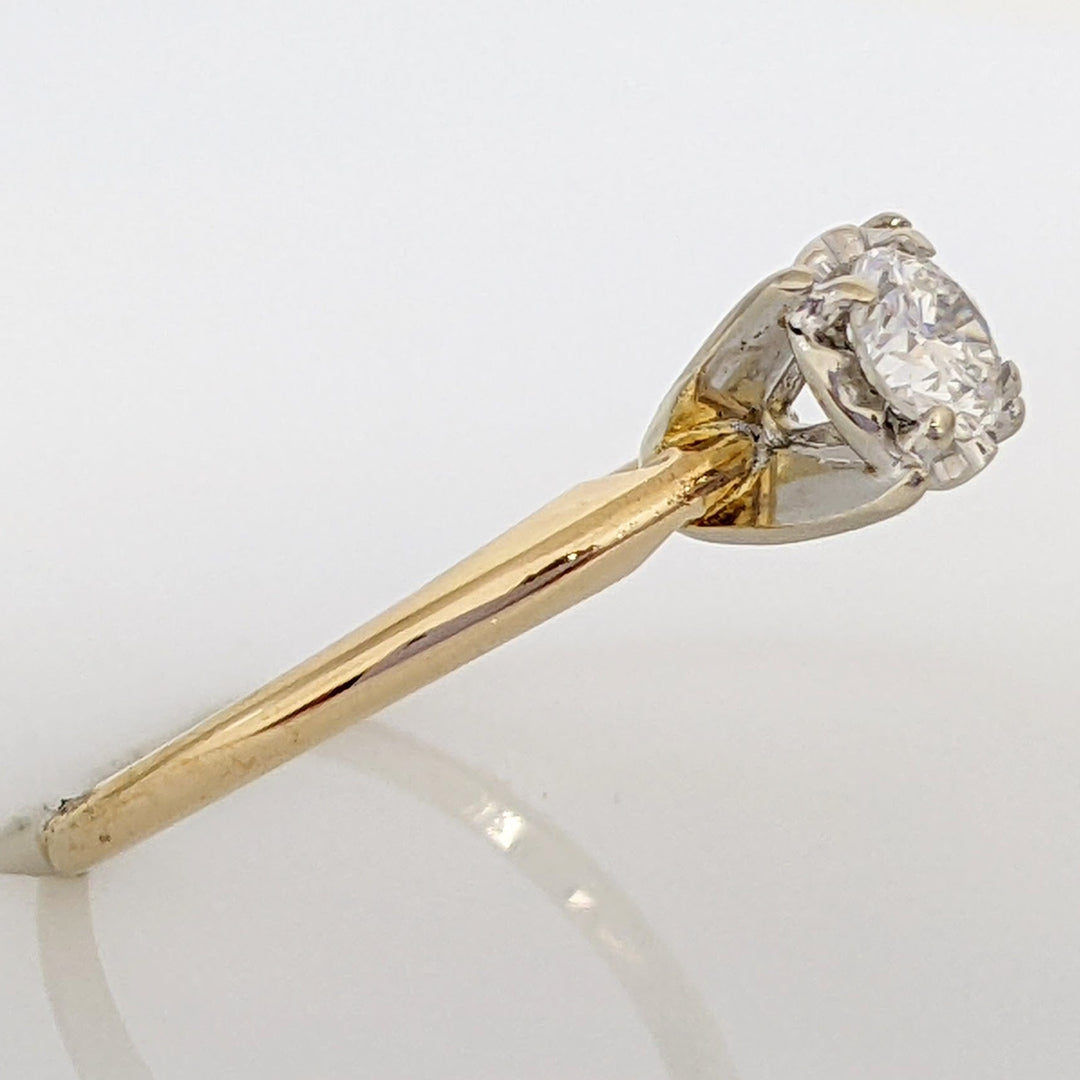 14K .30 CARAT TOTAL SI J-K ROUND DIAMOND ILLUSION HEAD ESTATE RING 1.6 GRAMS