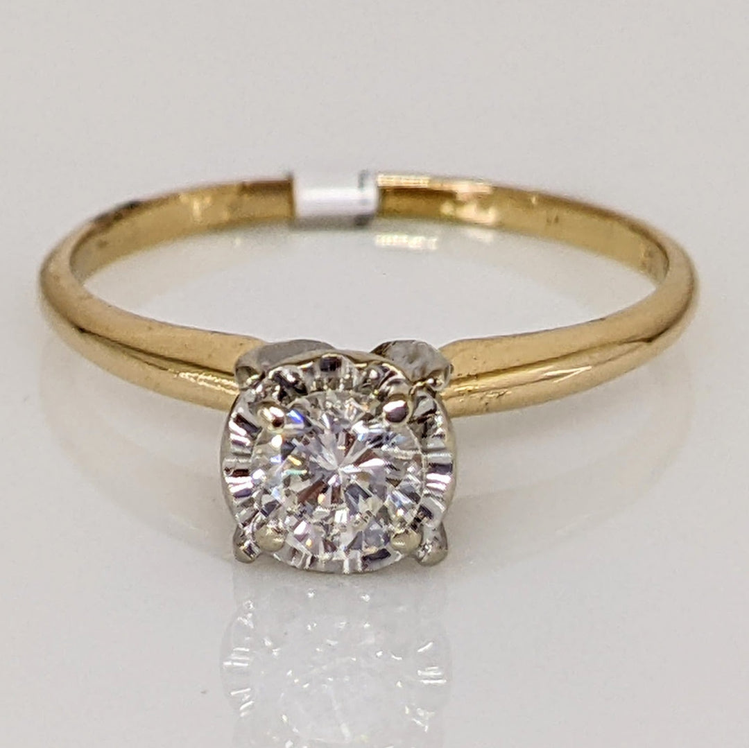 14K .30 CARAT TOTAL SI J-K ROUND DIAMOND ILLUSION HEAD ESTATE RING 1.6 GRAMS