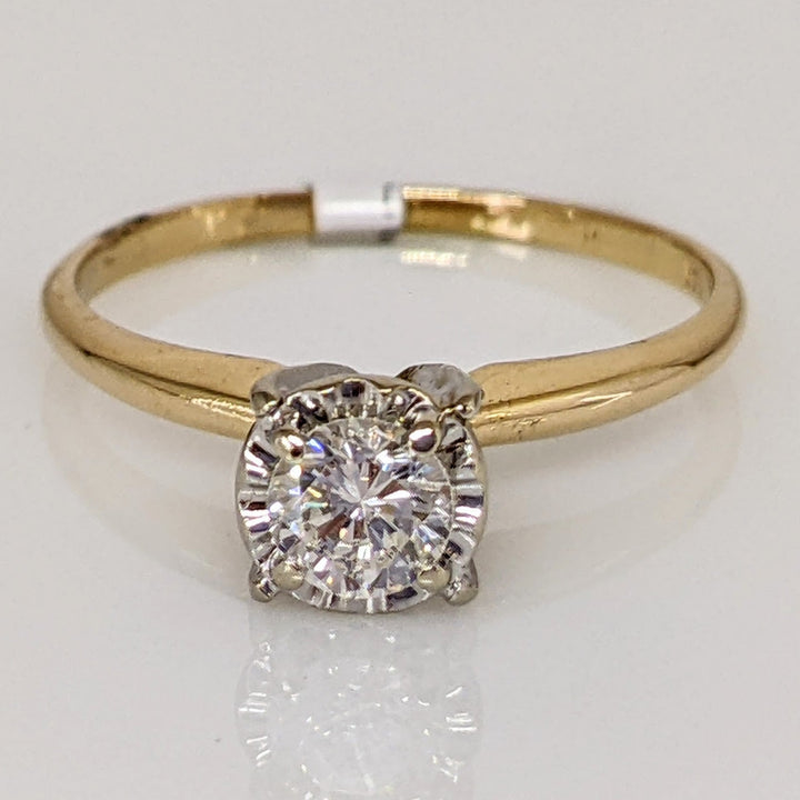 14K .30 CARAT TOTAL SI J-K ROUND DIAMOND ILLUSION HEAD ESTATE RING 1.6 GRAMS