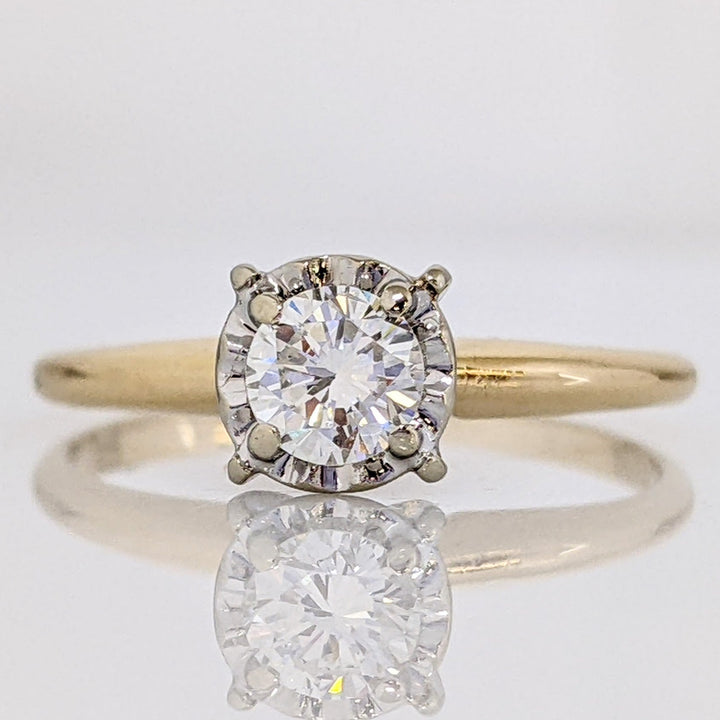 14K .30 CARAT TOTAL SI J-K ROUND DIAMOND ILLUSION HEAD ESTATE RING 1.6 GRAMS