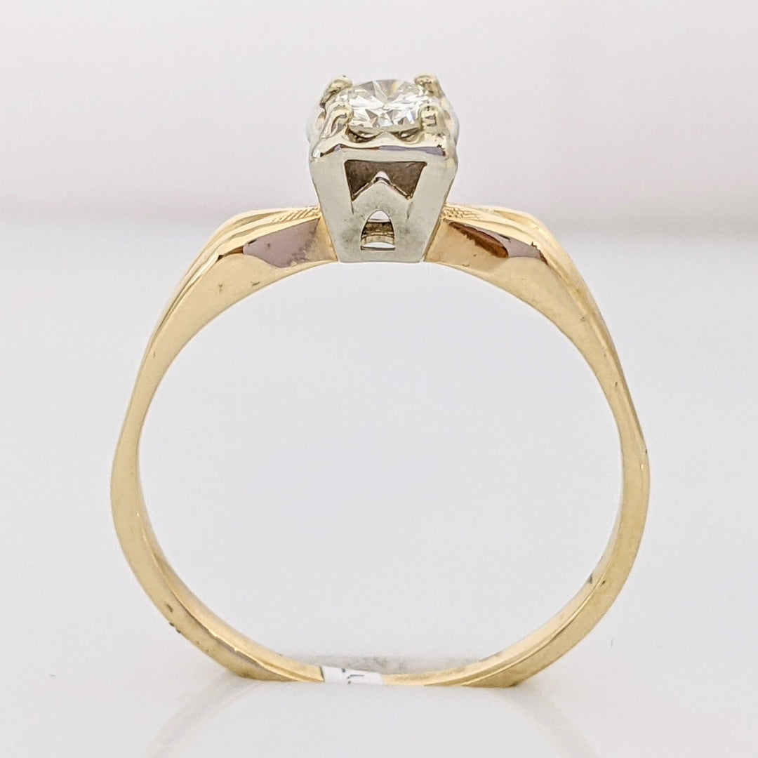 14K .16 CARAT TOTAL SI1 G ROUND DIAMOND BOXHEAD ILLUSION SOLITAIRE ESTATE RING 2.6 GRAMS