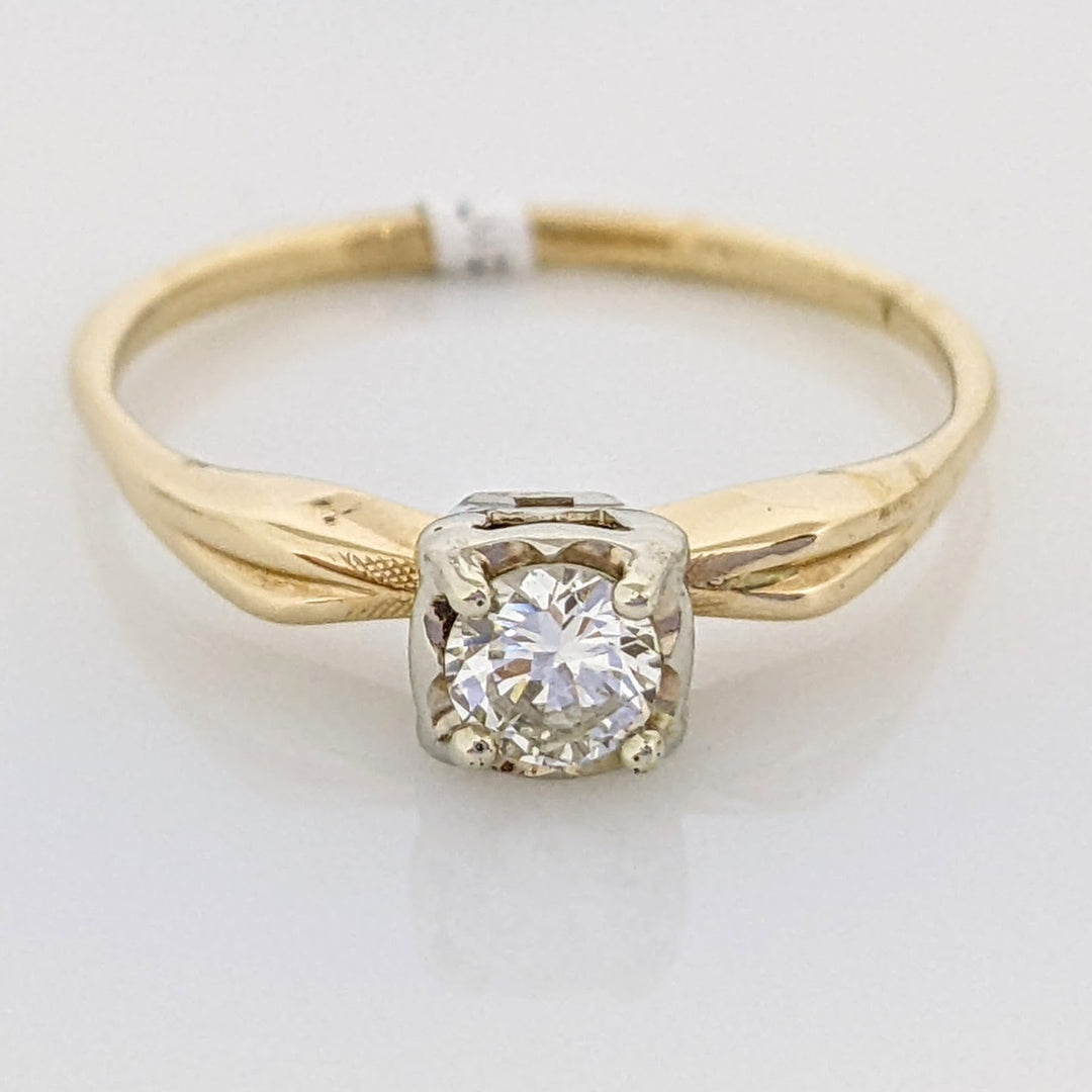 14K .31 CARAT TOTAL SI1 J DIAMOND ROUND ILLUSION HEAD ESTATE RING 2.2 GRAMS