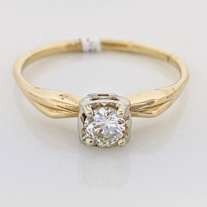 14K .31 CARAT TOTAL SI1 J DIAMOND ROUND ILLUSION HEAD ESTATE RING 2.2 GRAMS