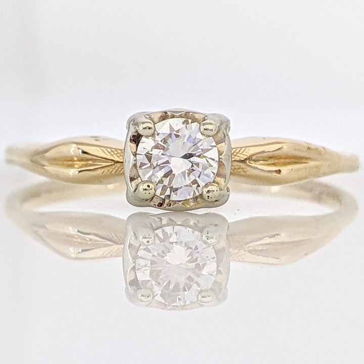 14K .31 CARAT TOTAL SI1 J DIAMOND ROUND ILLUSION HEAD ESTATE RING 2.2 GRAMS