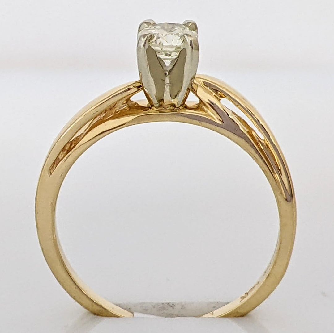 14K .30 CARAT TOTAL SI1 K DIAMOND ROUND SOLITAIRE ESTATE RING 2.3 GRAMS