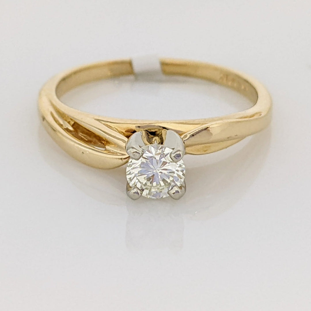 14K .30 CARAT TOTAL SI1 K DIAMOND ROUND SOLITAIRE ESTATE RING 2.3 GRAMS