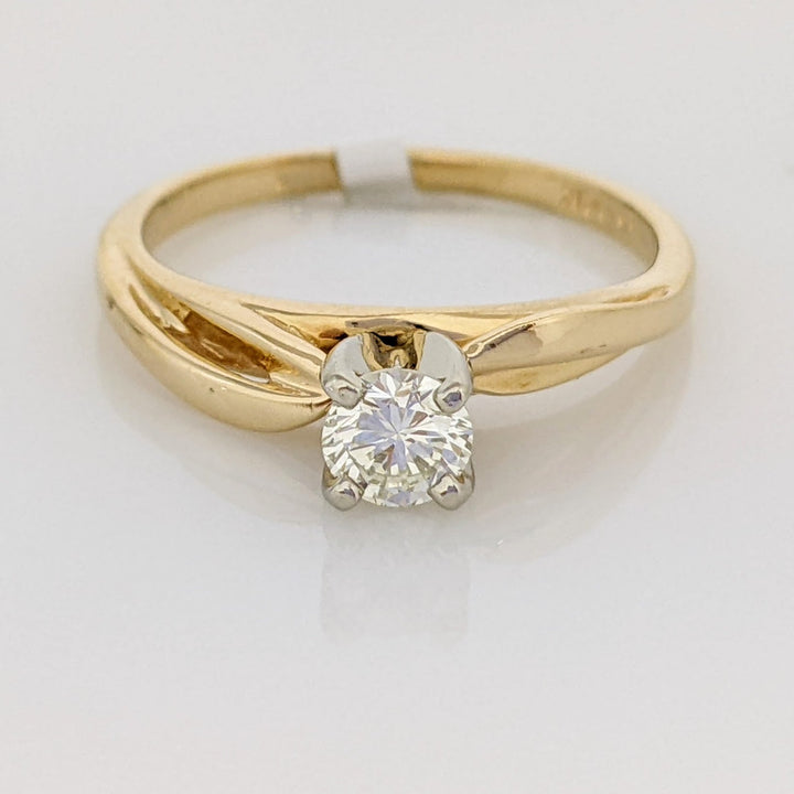 14K .30 CARAT TOTAL SI1 K DIAMOND ROUND SOLITAIRE ESTATE RING 2.3 GRAMS