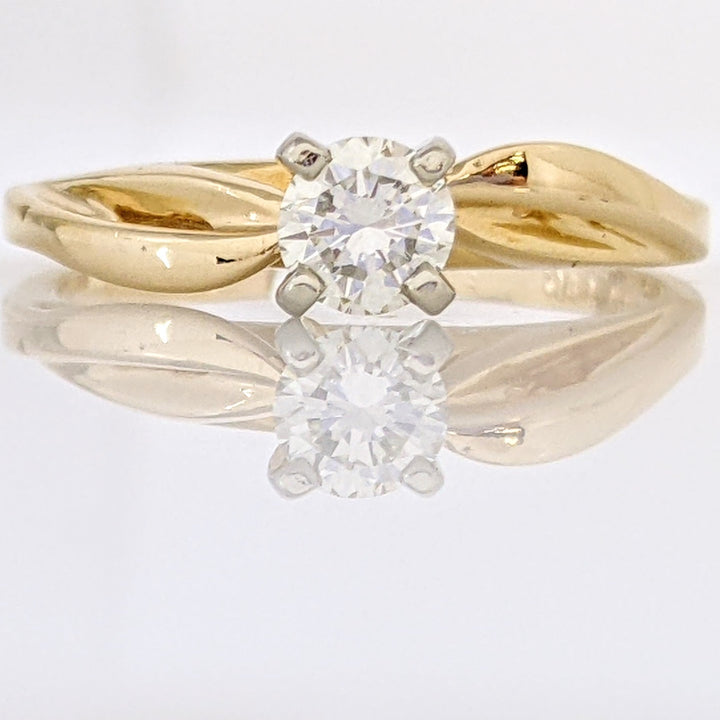 14K .30 CARAT TOTAL SI1 K DIAMOND ROUND SOLITAIRE ESTATE RING 2.3 GRAMS